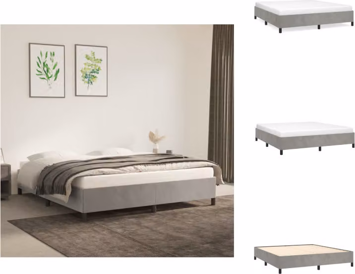 vidaXL Struttura letto grigio chiaro 180x200 cm in velluto - Letti e strutture letto
