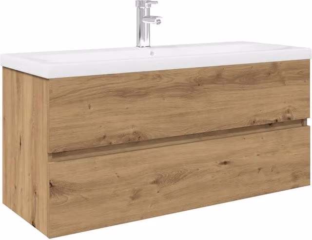 Mobile Bagno con Lavabo | Armadio Lavabo Integrato&Rubinetto Rovere Artigianale