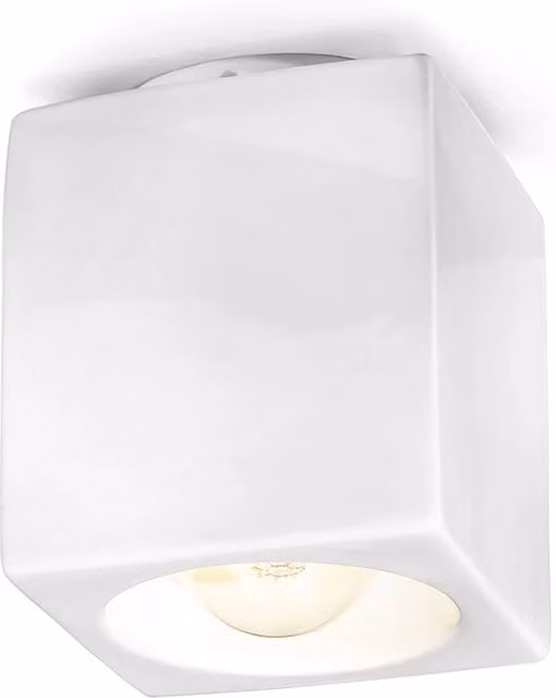 Plafoniera Ferroluce in Ceramica Bianca con 1 Luce E27