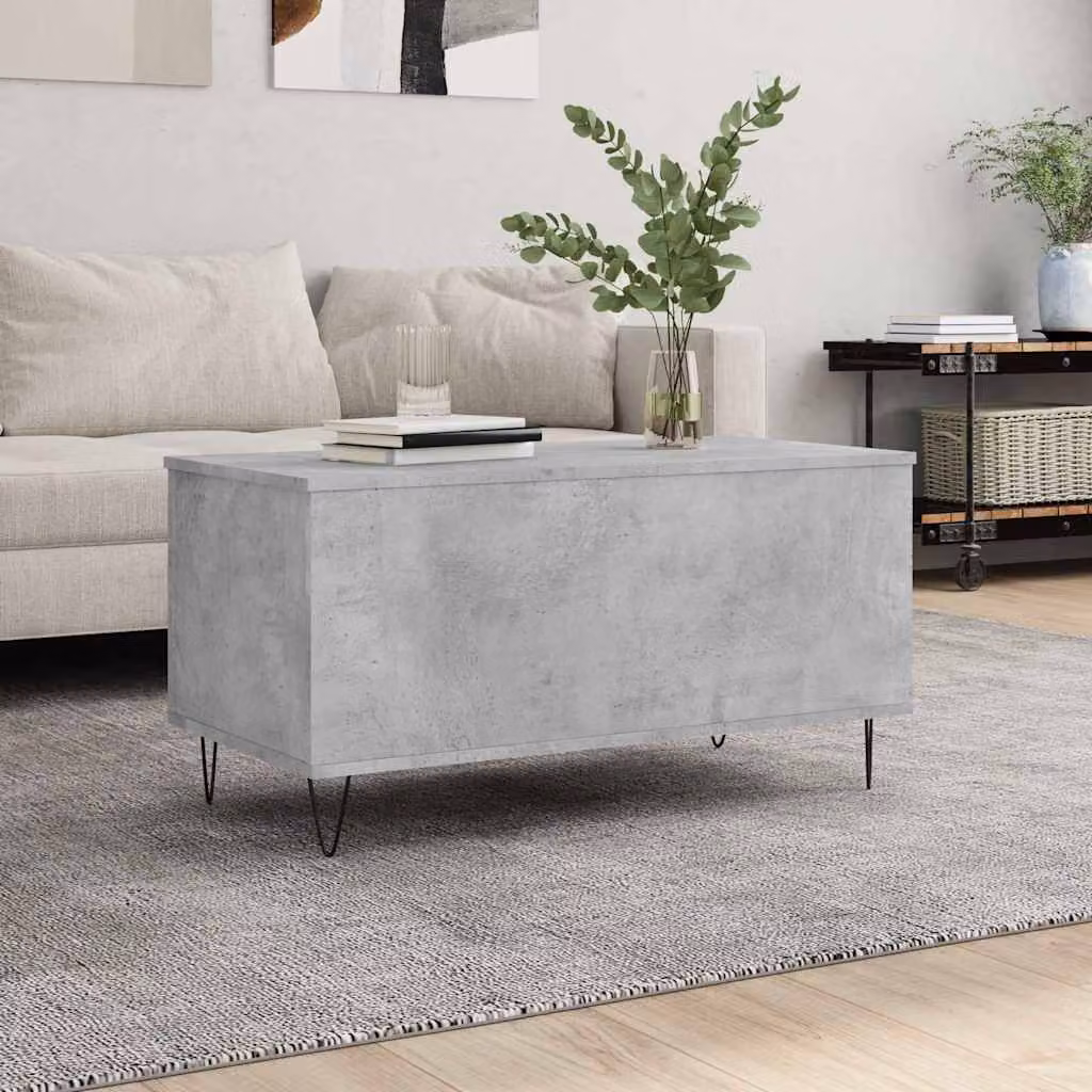 vidaXL Tavolino da Salotto Moderno Grigio con Meccanismo Sollevabile e Struttura in Legno e Metallo L: 90 cm, P: 44,5 cm, H: 45 cm
