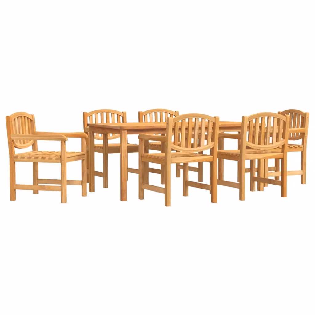 Set da Pranzo da Giardino 7 pz in Legno Massello di Teak