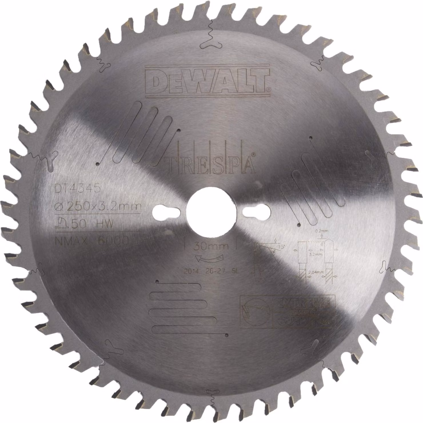 Lama circolare DEWALT fissa 250/30mm 50HZ