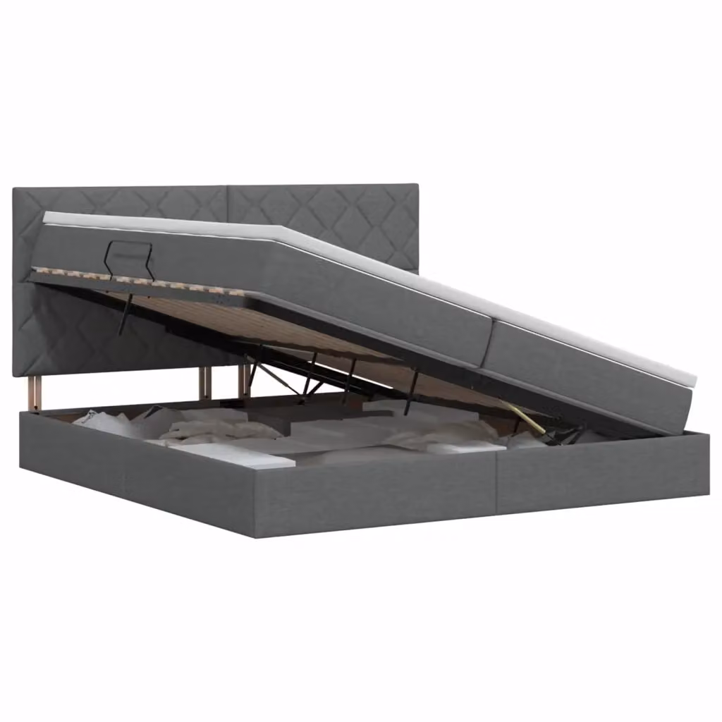 Letto con contenitore e materasso vidaXL Grigio, L/P/H: 200 x 200 x 140 cm – 2