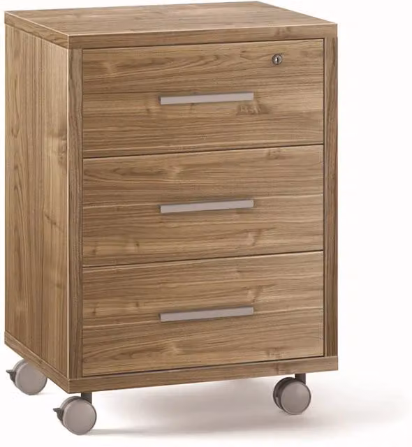 Cassettiera mobile SARMOG con 3 cassetti su ruote colore Noce Stelvio L: 51 cm, P: 41 cm, H: 71 cm – 1
