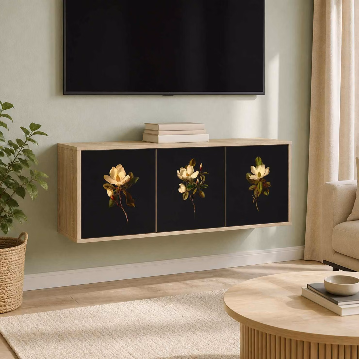 Mobile TV da parete vidaXL BREMEN in Rovere Sonoma, L 102 x P 33 x H 40 cm