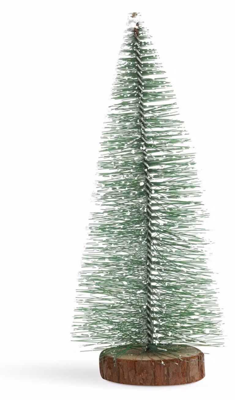 Mini albero di Natale artificiale decorativo - 30 cm - con neve, verde