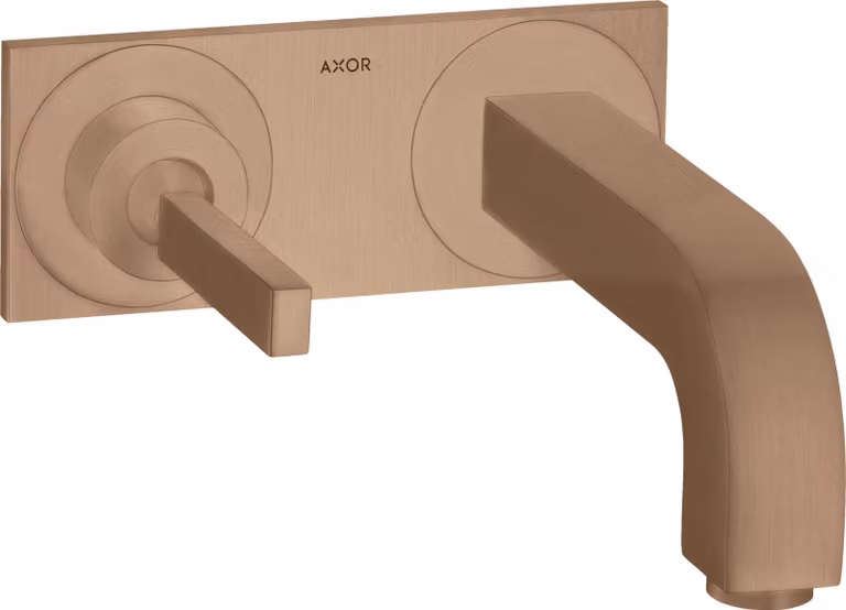 hansgrohe AXOR Citterio mitigeur monocommande de lavabo encastré, bec verseur 225mm, plaque pour montage mural, 39115310, 39115310