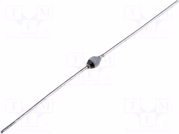 1 x Diodo: raddrizzatore, montaggio su circuito stampato (THT), 0,25A, 2kV, corrente di impulso inversa massima (Ifsm): 20A, alloggiamento SOD57, BY203-20STAP, diodo universale