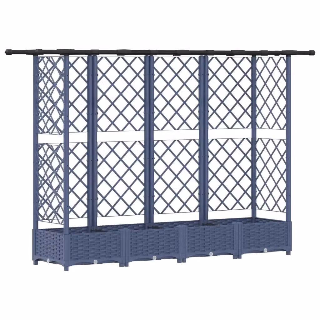 Letto rialzato con griglia e tetto vidaXL grigio L: 202,5 cm, P: 40 cm, H: 121 cm