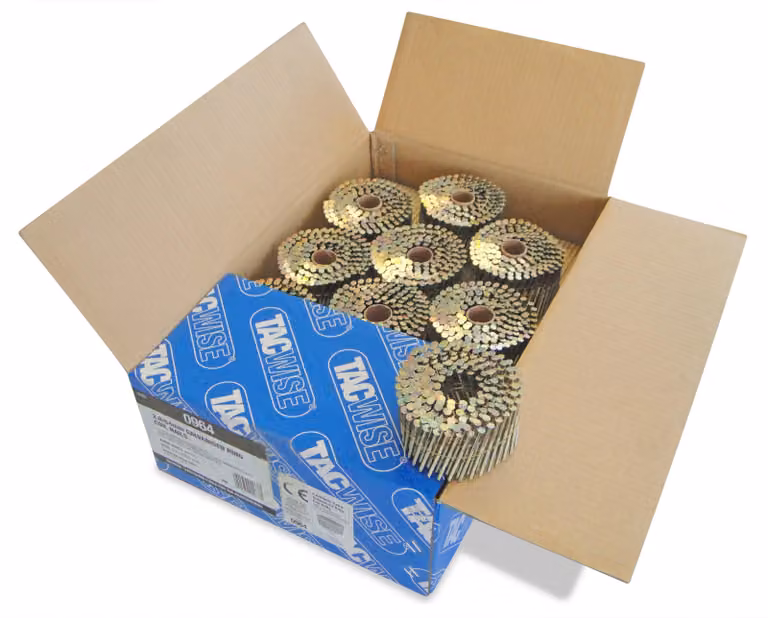 Tacwise 0964, chiodi a spirale zincati, piatti, tipo 2,8/64 mm, confezione da 4000 pezzi