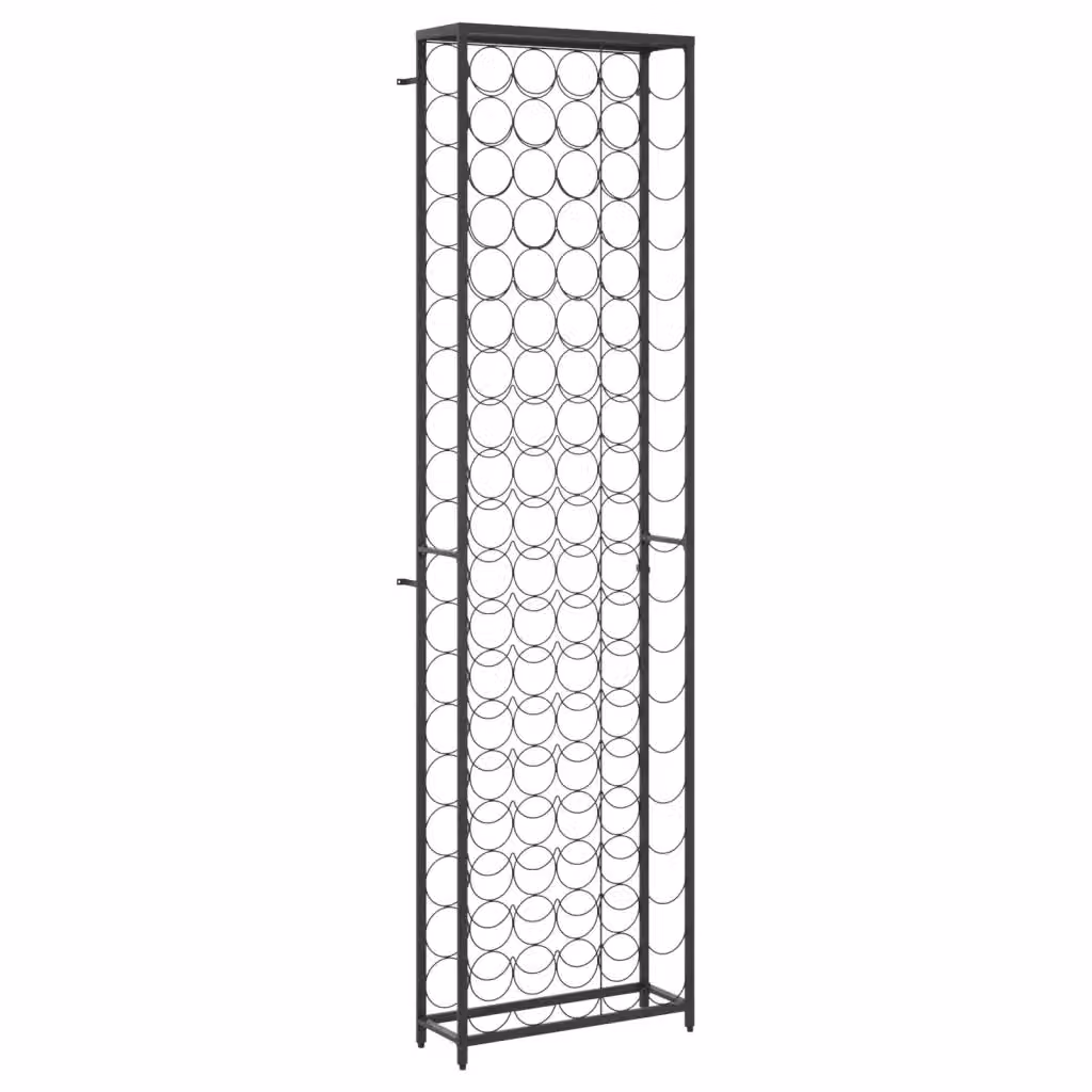 Portavini vidaXL in metallo nero per 95 bottiglie, L 54 cm x P 18 cm x H 200 cm – 2