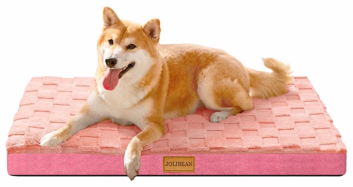 Cuccia ortopedica per cani, 91x61 cm, rosa, con imbottitura in schiuma da 9 cm, adatta a cani di taglia media