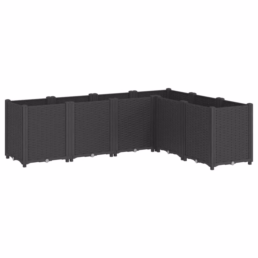Fioriera da giardino vidaXL in plastica nera L: 160 cm, P: 120 cm, H: 53 cm – 2