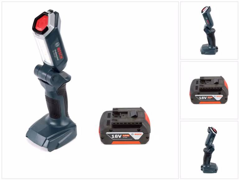 Bosch GLI 18V-300 Lampada LED a batteria 18V 300lm + 1x batteria 5.0Ah - senza caricatore
