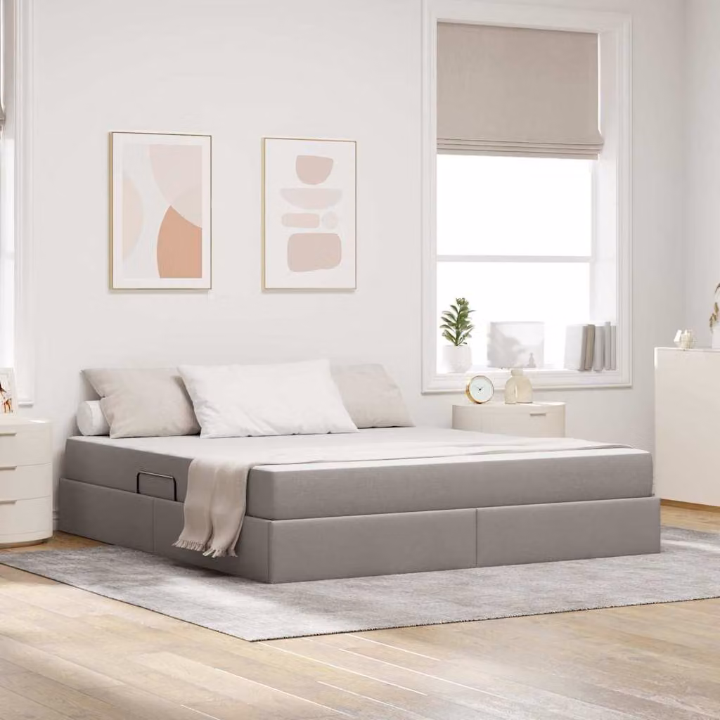 Letto con contenitore e materasso Talpa vidaXL con struttura imbottita e base a sollevamento, L/P/H: 160 x 200 x 280 cm – 1
