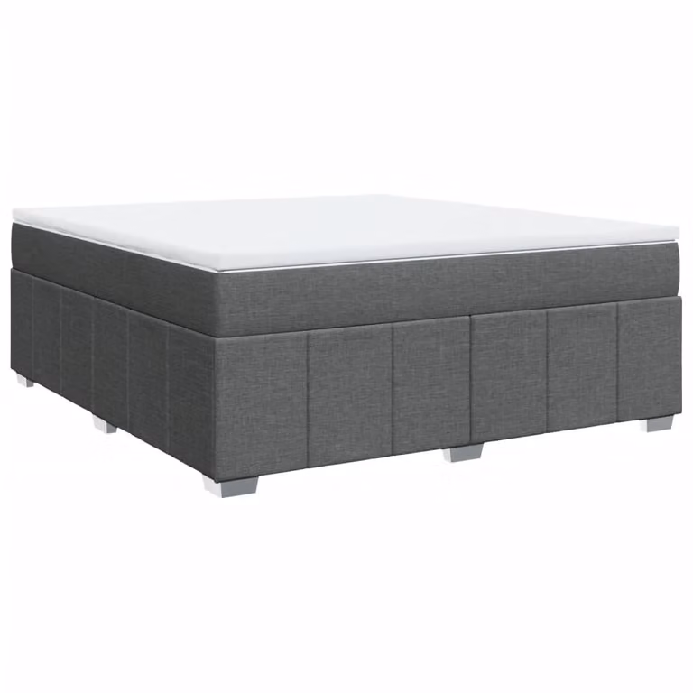 Giroletto a Molle con Materasso Grigio Scuro 180x200 cm Tessuto