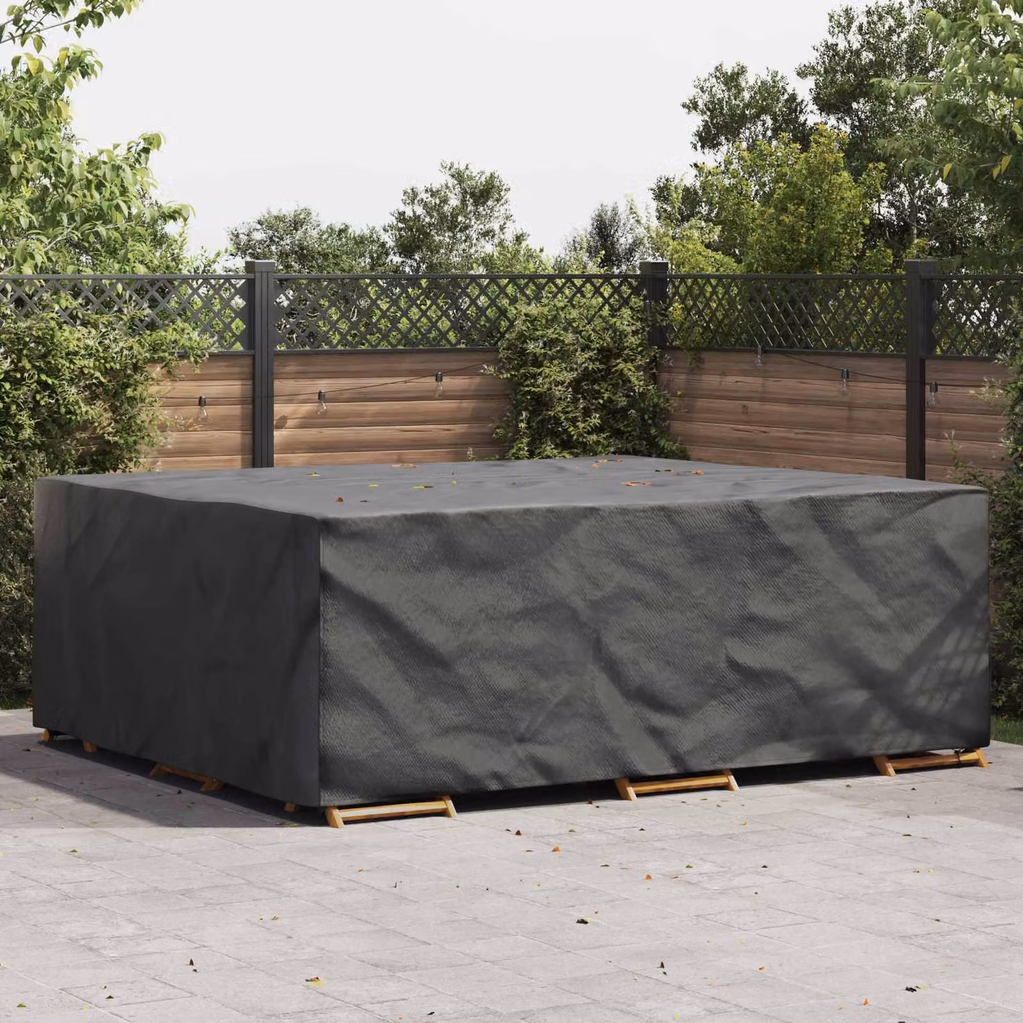 Copertura per mobili vidaXL impermeabile, colore nero, L 300 x P 250 x H 70 cm