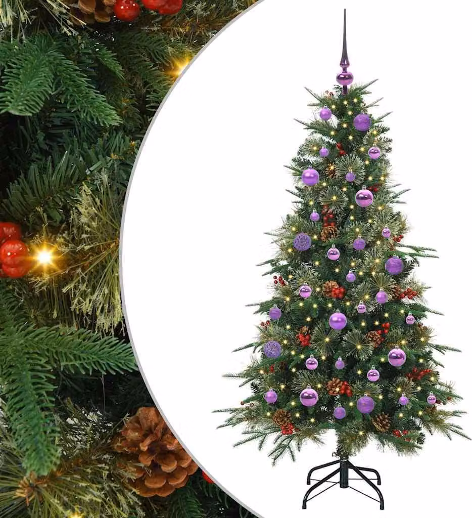 Albero di Natale Artificiale con Rami Pieghevoli Verde 150 cm