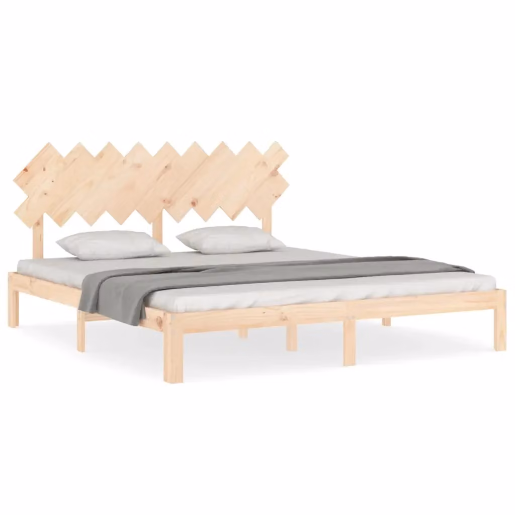 Letto Super King Size con Testiera in Legno Massello di Pino vidaXL L/P/H: 180 x 200 x 80,5 cm – 2