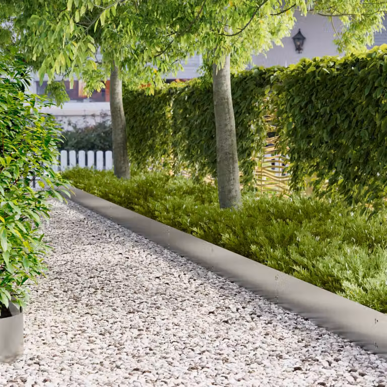 Set di 10 bordure per prato vidaXL in acciaio color argento, L: 103 cm, H: 25 cm