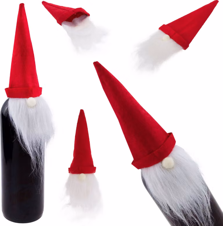 Portaposate di Natale mini cappello di Natale borsa portaposate decorazione della bottiglia