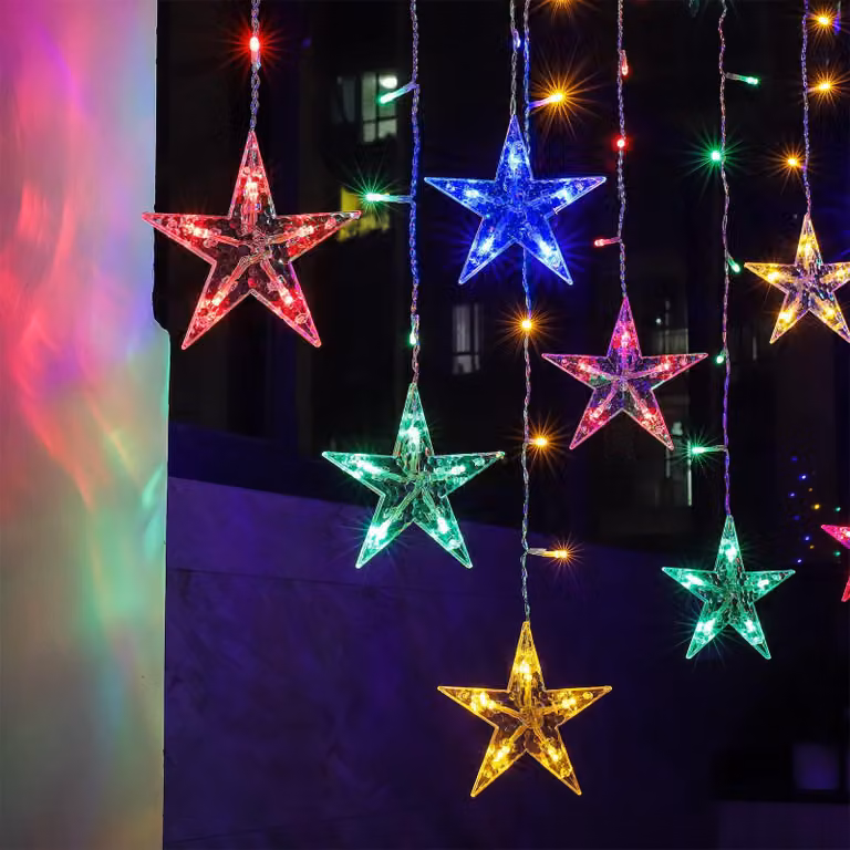 Catene luminose a LED, 120 LED, 3 x 0,65 m, alimentazione USB, 8 modalità, multicolore