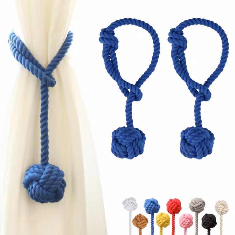 Fermagli per corda, supporti per corda, confezione da 2 pezzi, colore blu