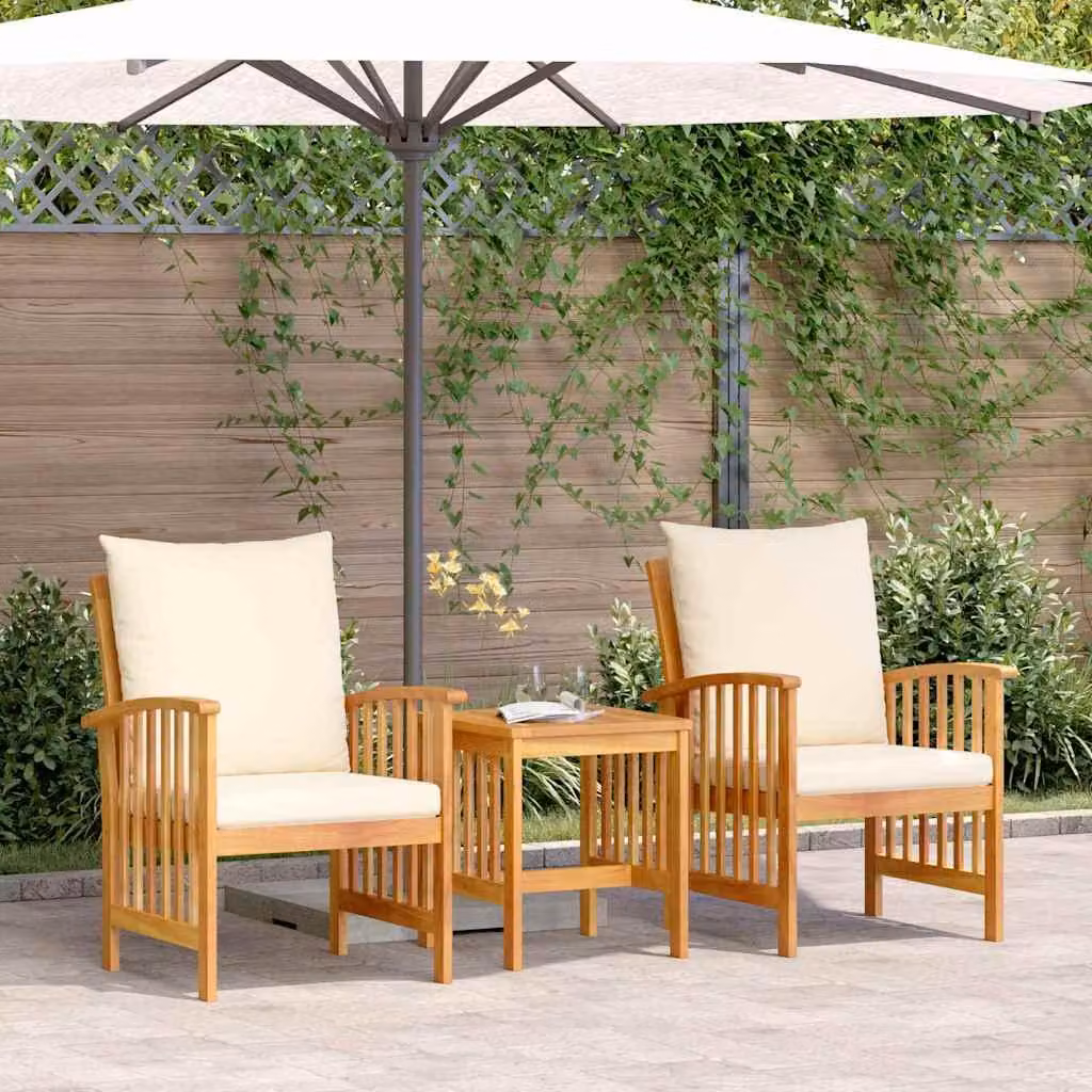 Maison Exclusive - Set da giardino composto da 3 pezzi, divano in legno massello di acacia, finitura naturale a olio