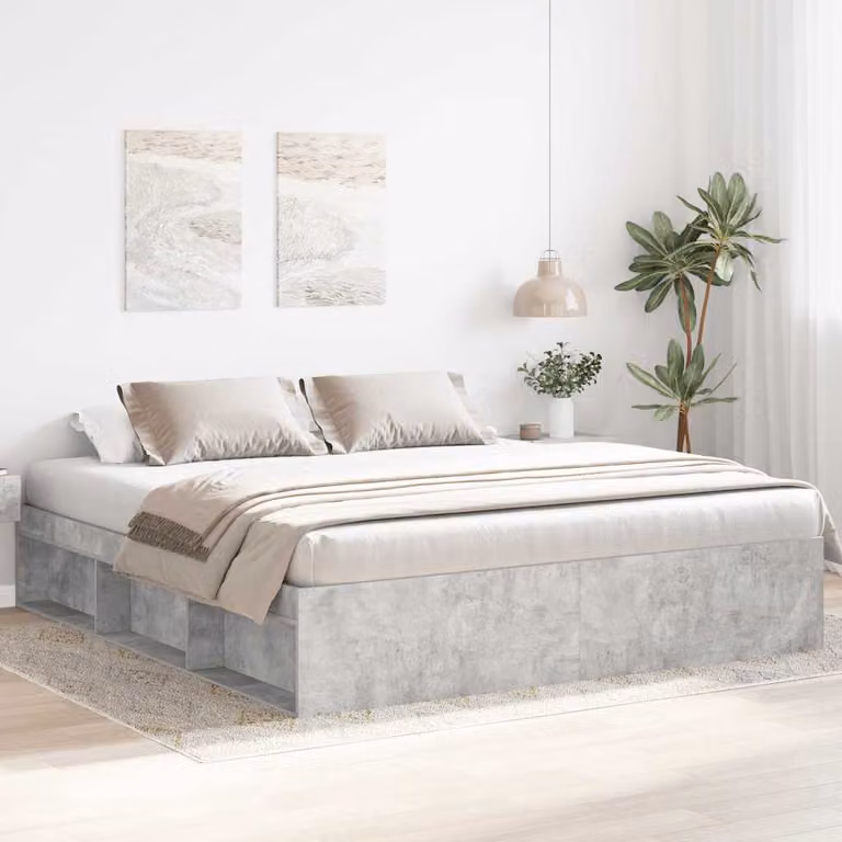 vidaXL Giroletto Moderno Grigio con Compartimenti Laterali L/P: 200 x 200 cm