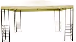 Gazebo da giardino in metallo Amicasa NIZZA colore ecru L: 4 m x P: 3 m