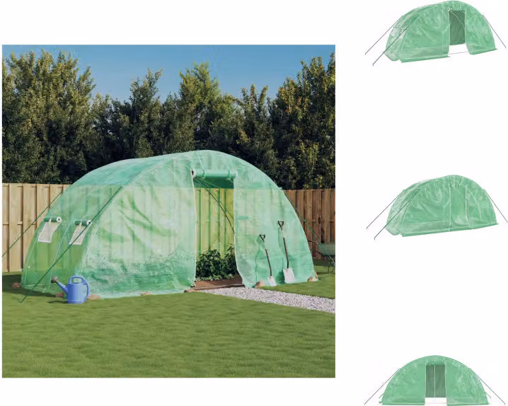 vidaXL Serra con struttura in acciaio verde 10 m² 5x2x2,3 m - Serre