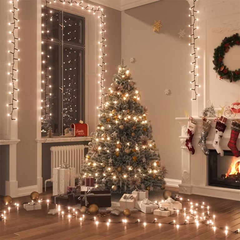 The Living Store Fata LED con 1000 LED bianco caldo 25 m PVC