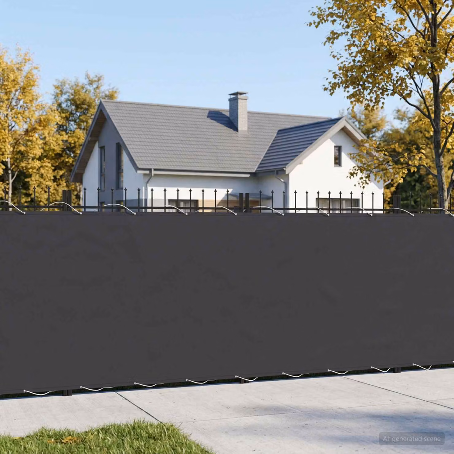 Schermo di privacy per balcone vidaXL in poliestere, colore antracite o nero, L: 15 m, H: 120 cm