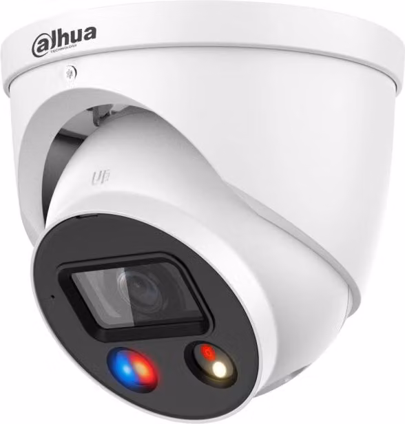 Telecamera di sorveglianza IP Dahua WizSense Turret 8MP con deterrenza attiva IPC-HDW3849H-AS-PV-S5 bianca