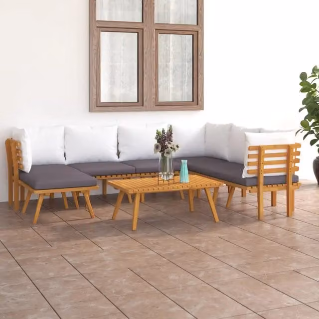 Set Divani da Giardino 8 pz con Cuscini in Massello di Acacia 3087017