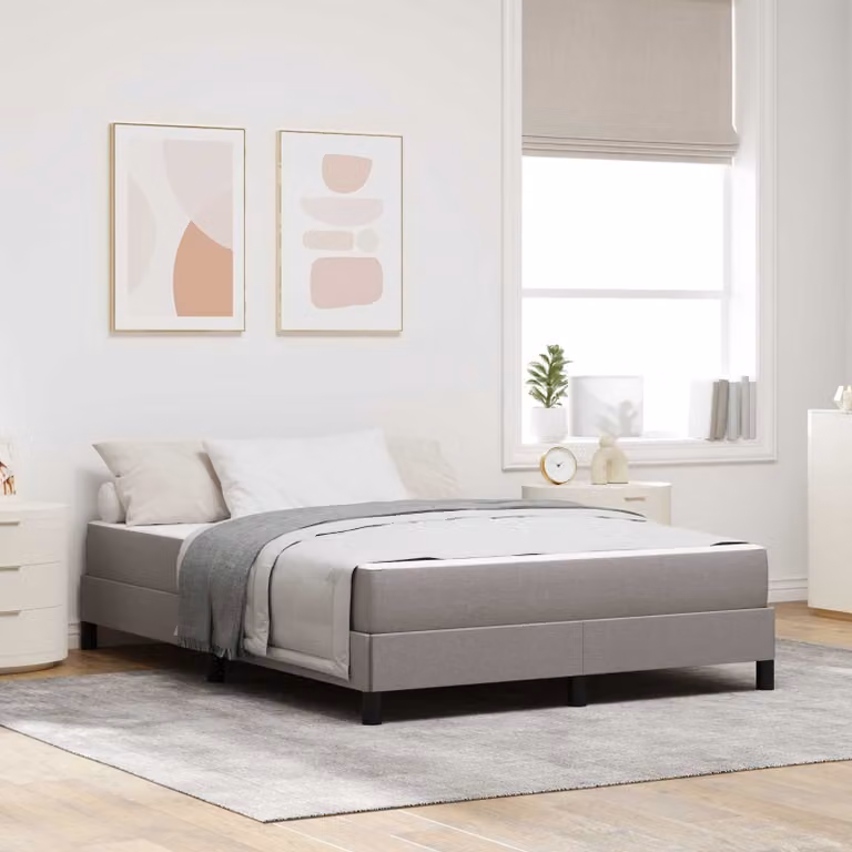 Letto a molle Talpa vidaXL in tessuto beige o grigio con materasso a molle insacchettate L/P/H: 160 x 200 x 28 cm