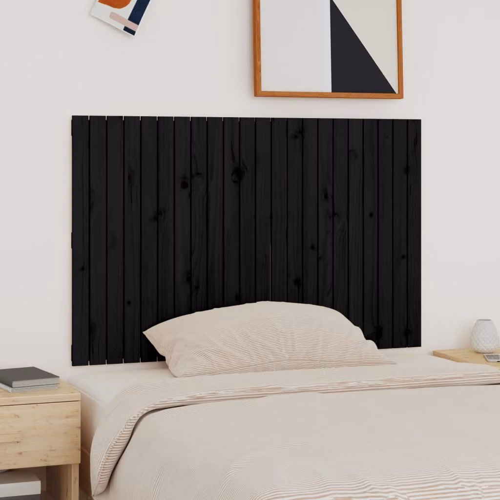 Testiera da parete vidaXL in legno massello di pino nero, L 140 cm x H 90 cm x P 3 cm