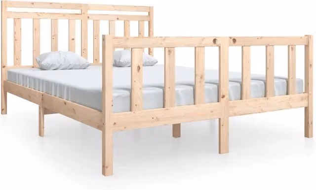 Letto matrimoniale | Letto per adulti | Giroletto in Legno Massello 160x200 cm