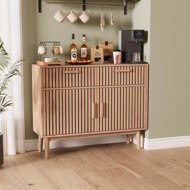 Mobile contenitore con 2 cassetti e 2 ante, in legno, dimensioni 100 x 35 x 80 cm