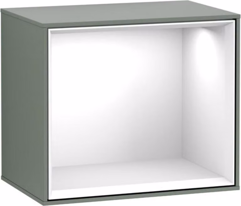 V&B modulo scaffale illuminazione a parete Finion 41,8x35,6x27cm, Reg glo wh., Oli. m Lac
