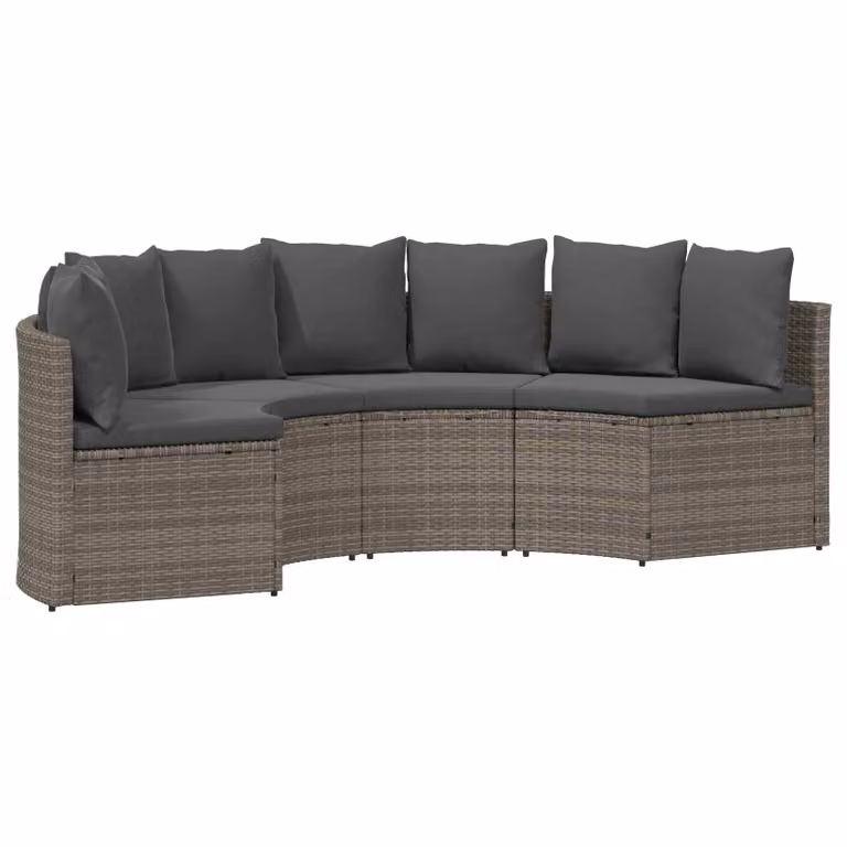 Set di 2 divani da esterno vidaXL a forma di L in metallo con cuscini grigi per giardino e terrazza