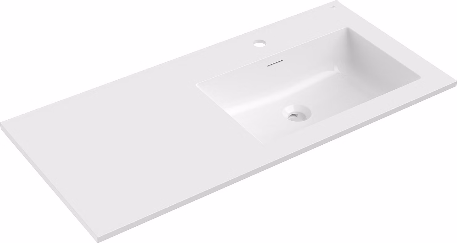Mexen Otis lavabo incassato nel piano destro 101 x 46,5 cm, bianco lucido - 25181000P