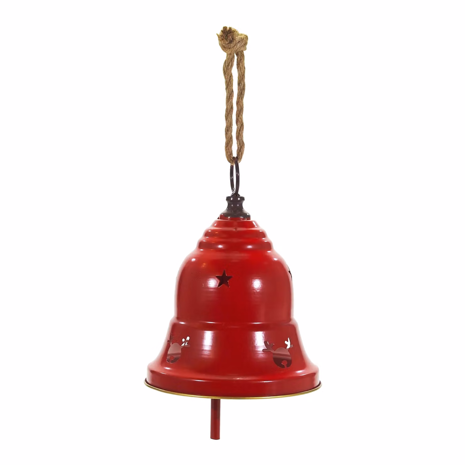 Appendino Natalizio a Campana VESTIAMO CASA in Metallo Rosso, Altezza: 30 cm – 1