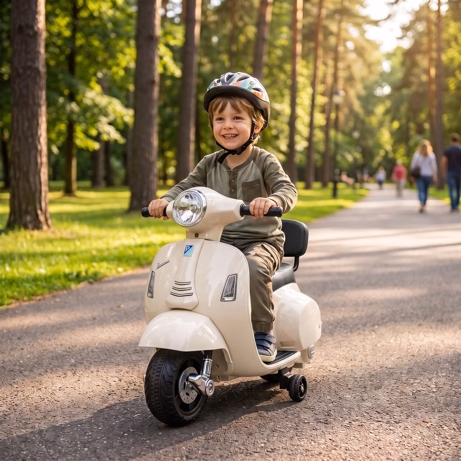Moto Elettrica per Bambini AIYAPLAY MINI VESPA GTS 6V Bianco – 2