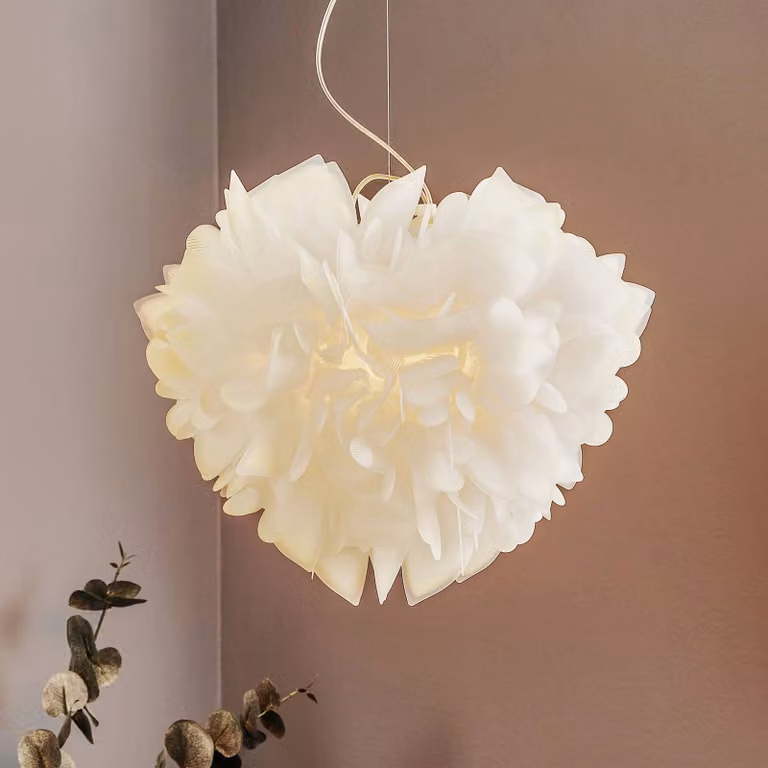 Slamp Lampada a sospensione Veli, dimmerabile, Bianco / Opale, Soggiorno / Sala da pranzo, Plastica, Design, Lampada a sospensione