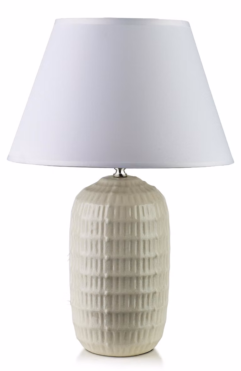 Lampada da tavolo Leti Grey, dimensioni 15x32x47 cm