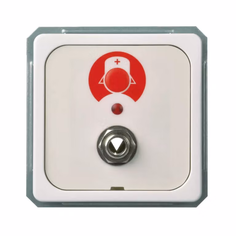 Elso 735124 Pulsante di chiamata con presa di sistema per pulsante a pera, Mediopt Care, bianco puro