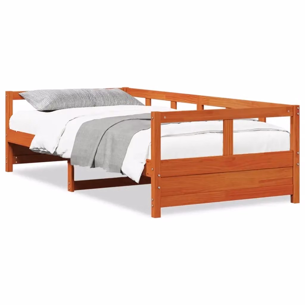 Dormeuse in legno di pino color marrone cera vidaXL L/P/H: 200 x 80 x 35 cm – 2