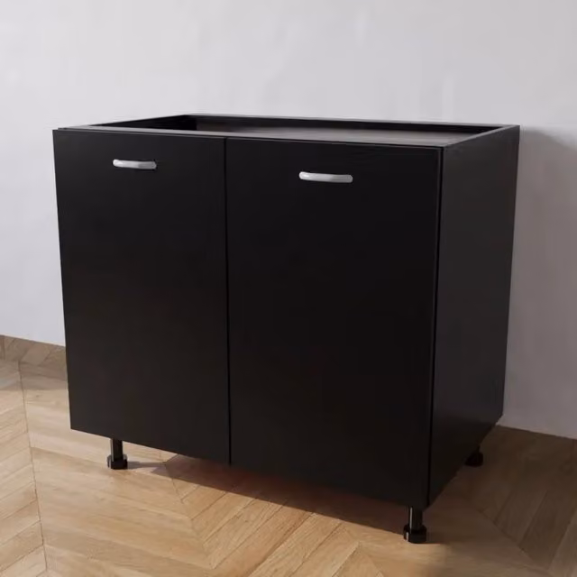 Calandrelli Base Cucina L 90 P 55,5 H 72 cm Nero 2 Ante