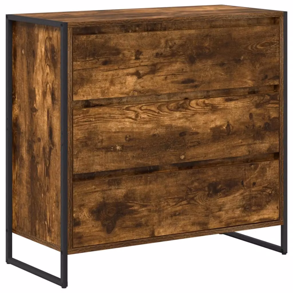 Credenza in stile industrial vidaXL in legno e metallo colore rovere fumo L/P/H: 79 x 36 x 75.5 cm – 2